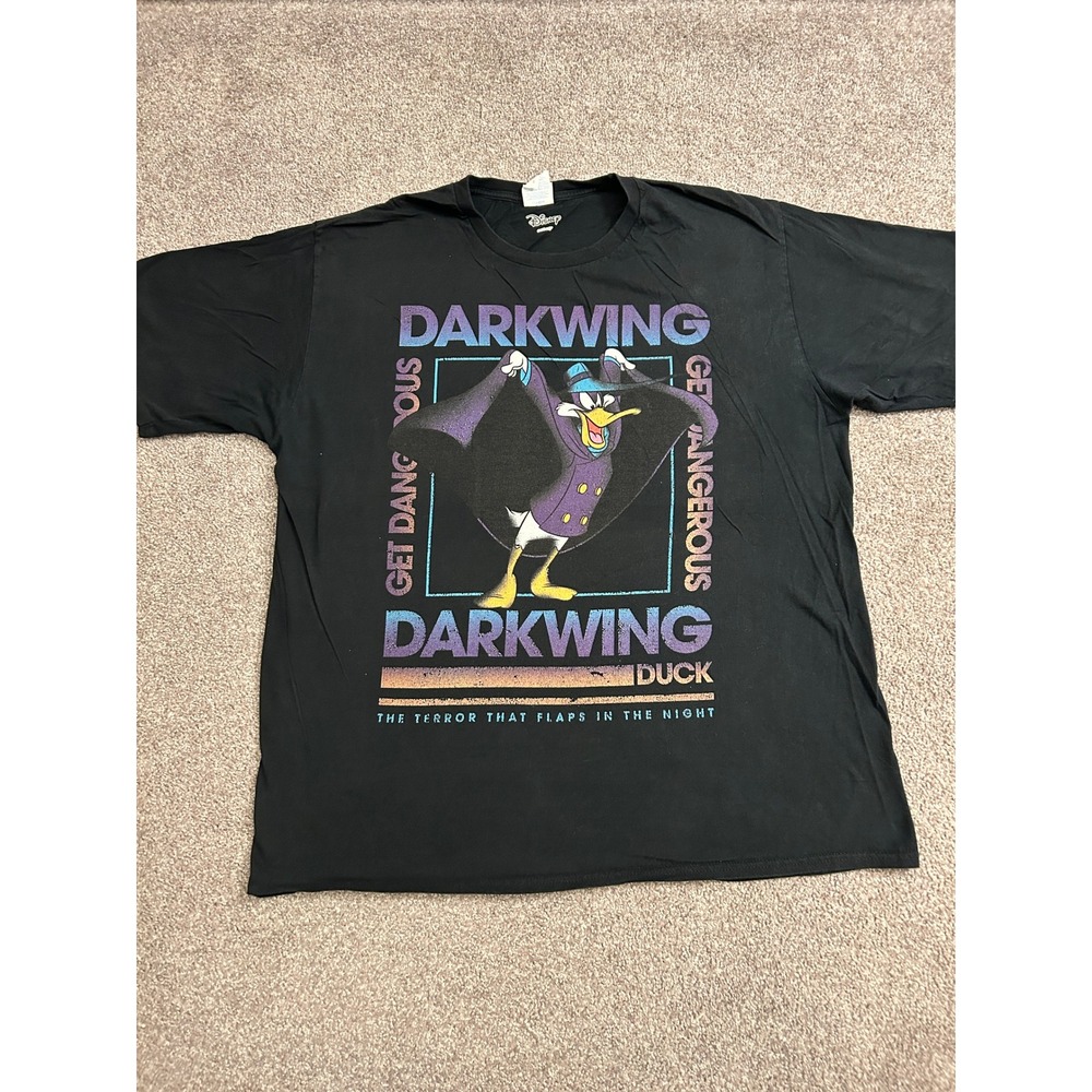 Disney Darkwing Duck T-Shirt Mens XL Black Excellent Get Dangerous Retro Graphic